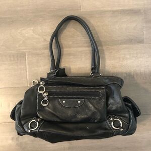 DANIER Leather black satchel bag
